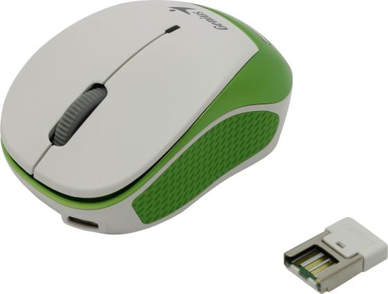 Мышь беспроводная Genius Micro Traveler 9000R белый зелёный USB