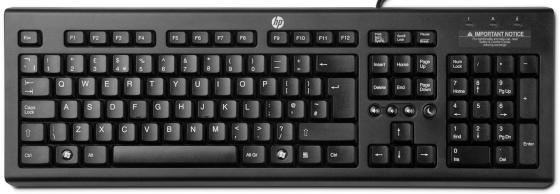 Клавиатура проводная HP WZ972AA USB черный