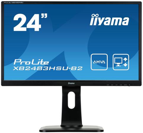 Монитор 24" iiYama Pro Lite XB2483HSU-B2 черный A-MVA 1920x1080 250 cd/m^2 4 ms DVI HDMI VGA Аудио