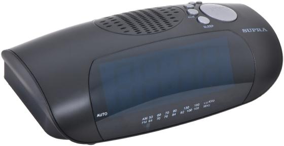 Часы с радиоприёмником Supra SA-16FM синий чёрный