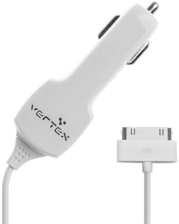 Автомобильное зарядное устройство Vertex Slim Line 2.1A 30-pin Apple белый SLCC2100IPDW