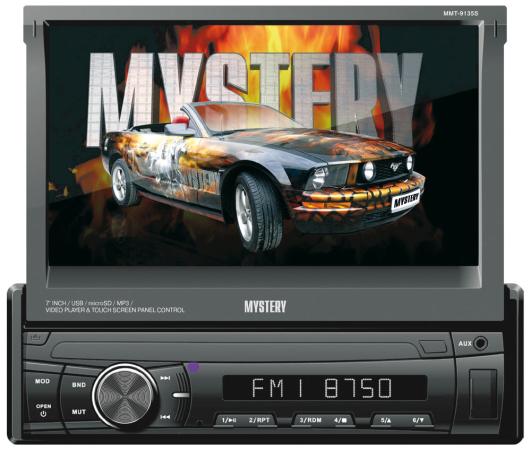 Автомагнитола Mystery MMT-9135S 7" 800х480 USB MP3 FM 1DIN 4x50Вт пульт ДУ черный