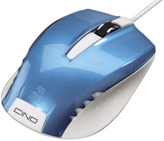 Мышь проводная HAMA Cino белый голубой USB H-53867