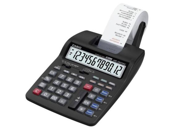 Калькулятор Сasio HR-150TEC-W1-E-EH 12 разрядов настольный двуцветная печать черный