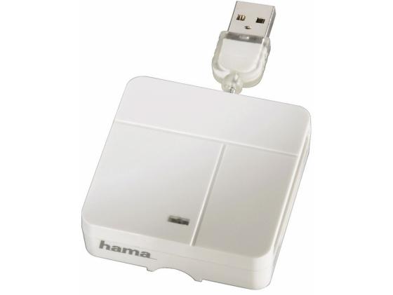 Картридер внешний Hama H-94125 для всех стандартов Basic USB 2.0 поддерживает SDXC белый
