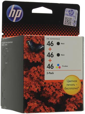 Картридж HP 46 F6T40AE для Deskjet Ink Advantage 2020hc Printer/2520hc AiO Combo Pack 2xчерный/цветной