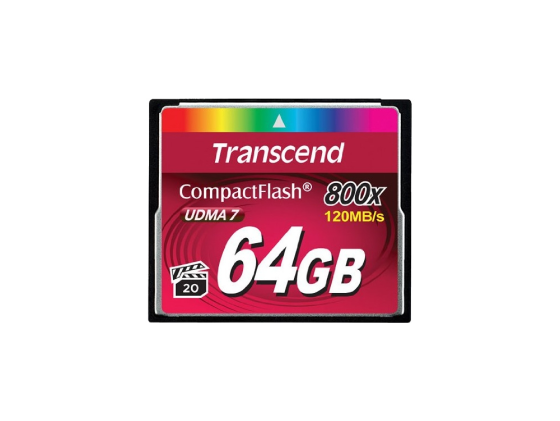 Карта памяти Compact Flash Card 64GB Transcend 800x Type I TS64GCF800