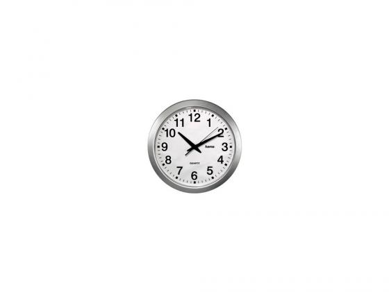 Часы Hama H-92645 CWA100 настенные аналговые пластик белый/серебристый
