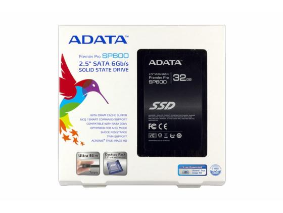 Твердотельный накопитель SSD 2.5" 32 Gb A-Data SP600 ASP600S3-32GM-C Read 360Mb/s Write 135Mb/s MLC