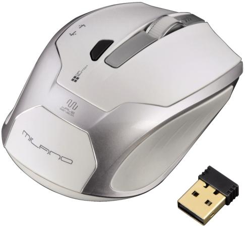 Мышь беспроводная HAMA Milano белый серебристый USB H-53861