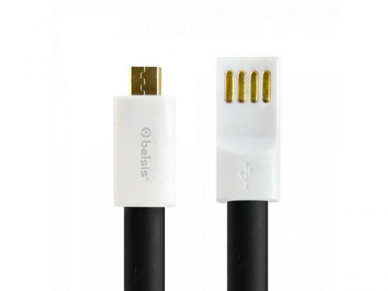 Кабель USB 2.0 AM-microBM 1.0м Belsis BS1005 плоский черный
