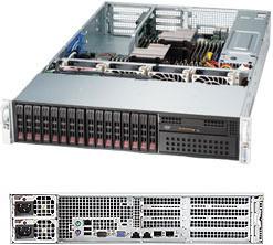 Серверная платформа SuperMicroSYS-2027R-72RFTP+ 2U 2xLGA2011 C602J 24xDDR3 16x2.5" SAS SATA 2x10G SFP+ 2xGigabit Ethernet 920 Вт
