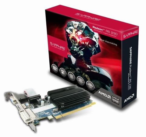 Видеокарта 1024Mb Sapphire R5 230 PCI-E  GDDR3 64bit DVI HDMI HDCP CRT 11233-01-20G Retail