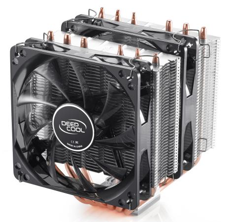 

Кулер для процессора Deepcool NEPTWIN V2 Socket AMD/1150/1155/1156/2011/ 4pin 26-31dB Al+Cu 150W 1109g винты LED Blue Retail DP-MCH6-NT