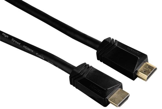 Кабель HDMI 3м HAMA High Speed круглый черный 122105