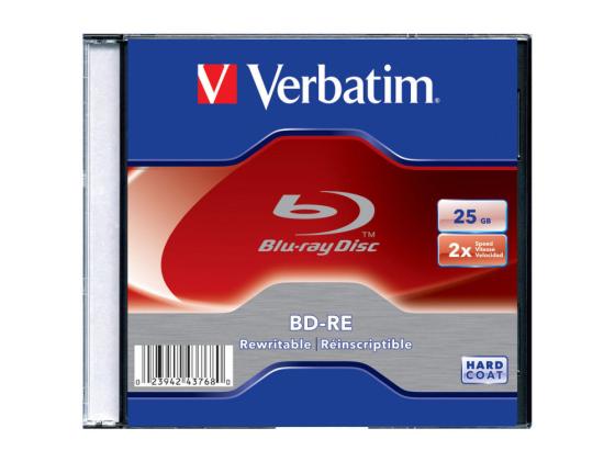 Диски BluRay Verbatim BD-RE 25Gb 2x SlimCase 20шт 43768