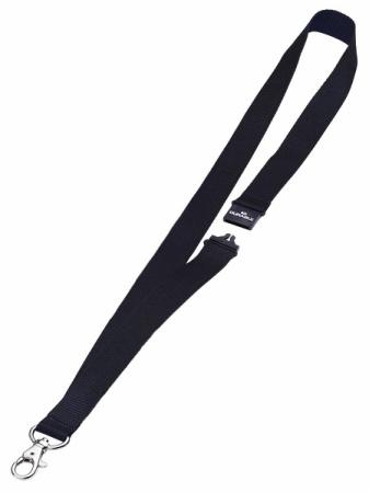 Шнур текстильный для бейджей Durable 44смx20мм с боковым замком и карабином с лого черный 10шт 813701