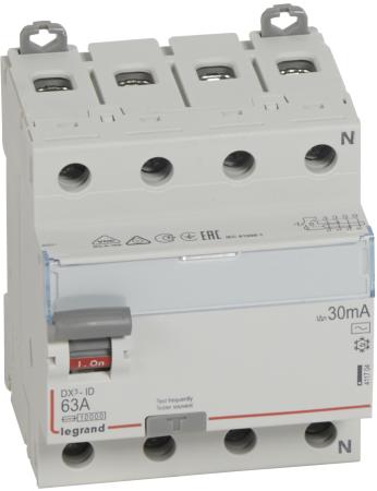 Выключатель дифференциального тока Legrand DX ID 4П 400В/63 А тип AC 30мА 411704