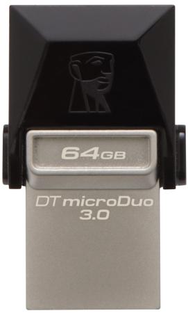 Флешка USB 64Gb Kingston DataTraveler MicroDuo DTDUO3 DTDUO3/64GB флешка usb kingston datatraveler microduo 3 g2 128гб usb3 0 черный [dtduo3g2 128gb]