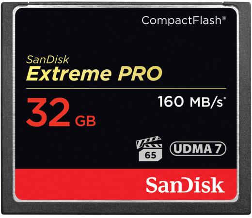 Карта памяти Compact Flash Card 32Gb SanDisk Extreme Pro UDMA 7 SDCFXPS-032G-X46 карта памяти sandisk canon extreme pro compactflash memory card 160 mb s 128gb