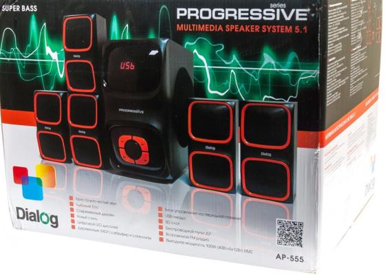 Колонки Dialog Progressive AP-555 5x12 + 40 Вт USB+SD reader черный