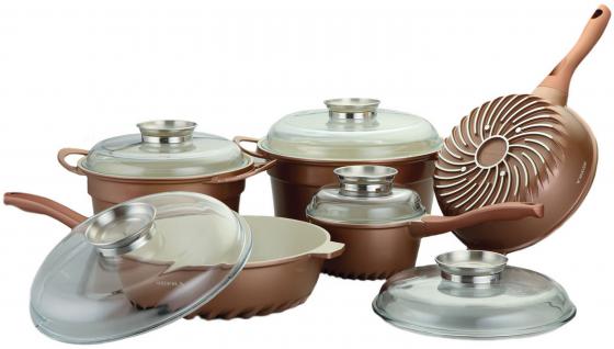 Набор посуды Supra Sonti SAD-S122KIT 12 предметов коричневый