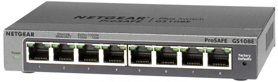 Коммутатор NETGEAR GS108E-300PES управляемый 8 портов 10/100/1000Mbps