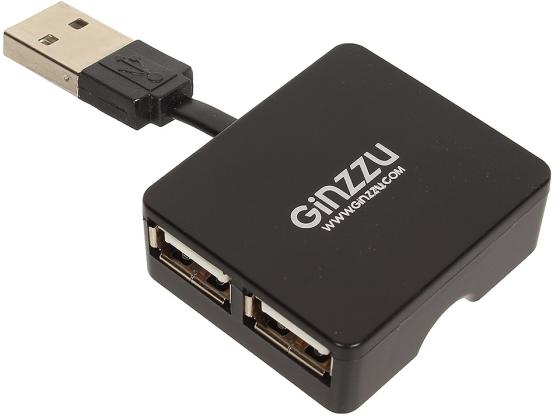 Концентратор USB 2.0 GINZZU GR-414UB 4 x USB 2.0 черный