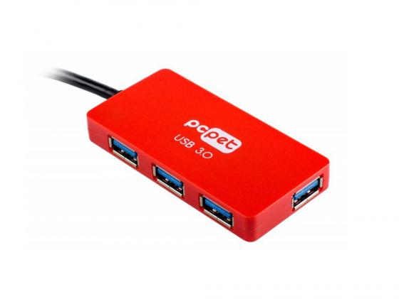 Концентратор USB PC Pet ColorBoxRed 4 порта USB3.0 красный 930012