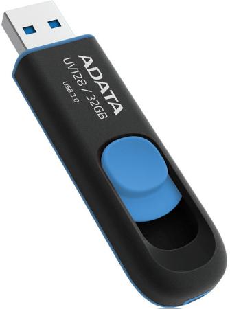 Флешка 32Gb A-Data AUV128-32G-RBE USB 3.0 черный голубой