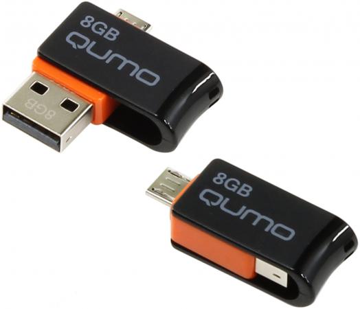 Флешка USB 8Gb QUMO Hybrid USB2.0 черный QM8GUD-Hyb