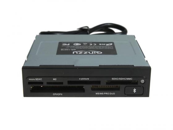 Картридер внутренний Ginzzu GR-138TB/LE SDXC/SD/SDHC/MMC/MS/microSD/xD/CF + Bluetooth черный