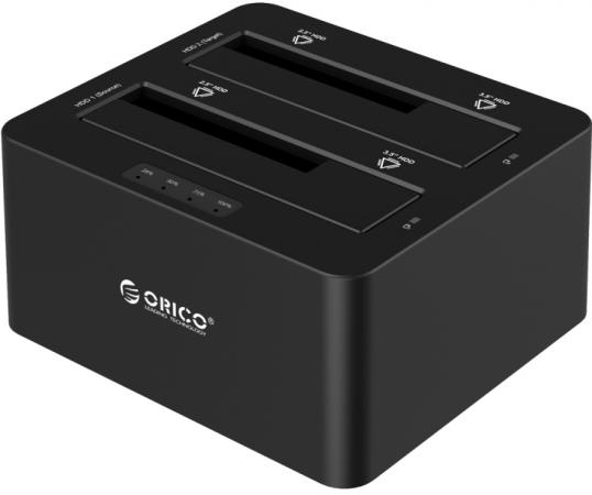 Док станция для HDD 2x2.5"/3.5" SATA Orico 6629US3-C-BK USB3.0 черный