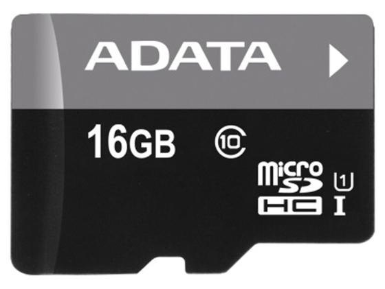 Карта памяти Micro SDHC 16Gb Class 10 A-Data AUSDH16GUICL10-RA1 + адаптер SD