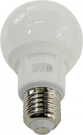 Лампа светодиодная груша Эра smd A60-8w-827-E27 E27 8W 2700K A60-8w-827-E27