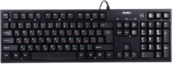 Клавиатура проводная Sven Standard 304 USB черный