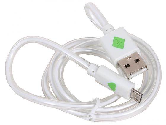 Кабель USB 2.0 AM-microBM 1.0м с подсветкой белый 3Cott 3C-LDC-066W-MUSB