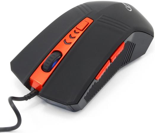 Мышь проводная Gembird MUSOPTI8-809U чёрный красный USB
