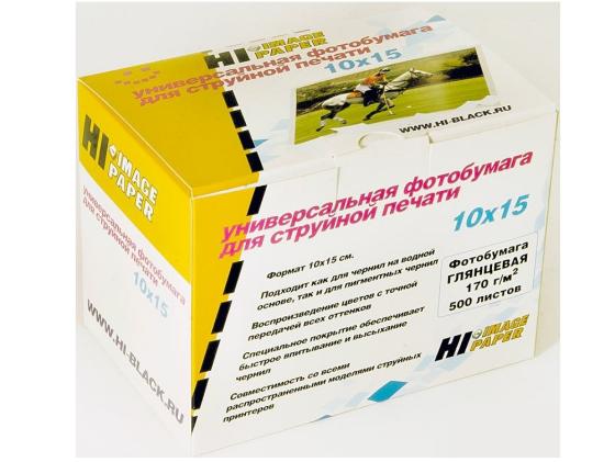 

Бумага Hi-Black H170-4R-500 10x15 170г/м2 глянцевая 500л