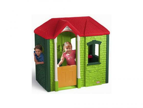 Игровой домик Little Tikes зеленый с красной крышей