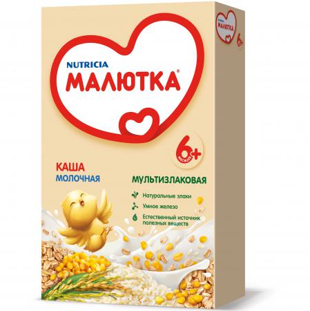Каша Малютка молочная Мультизлаковая с витаминами и минералами с 6 мес. 220 гр.