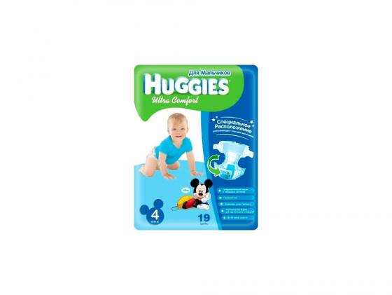 Подгузники Huggies Ultra Comfort 4 для мальчиков (8-14 кг) 19 шт.