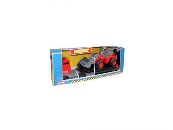 Игровой набор Полесье Авто-трейлер + трактор-погрузчик 2 шт 85.5 см красный 9616