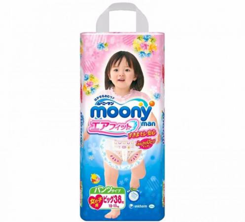 Трусики Moony для девочек XL (12-17 кг) 38 шт.