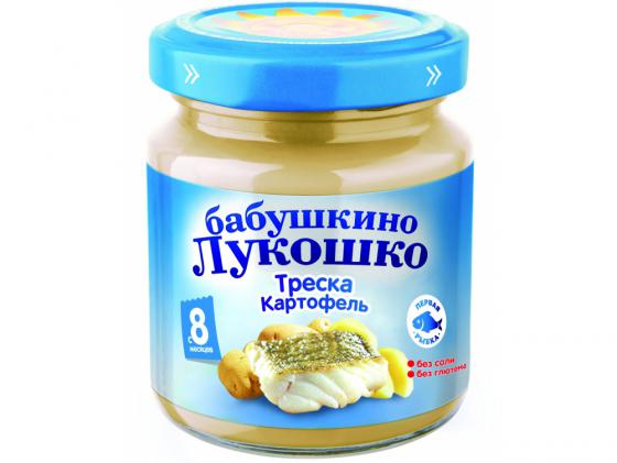 Пюре Бабушкино Лукошко Треска, картофель с 8 мес. 100 гр.