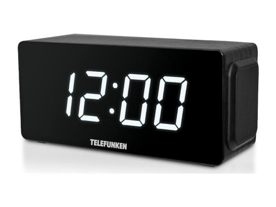 Часы с радиоприёмником Telefunken TF-1566U чёрный белый