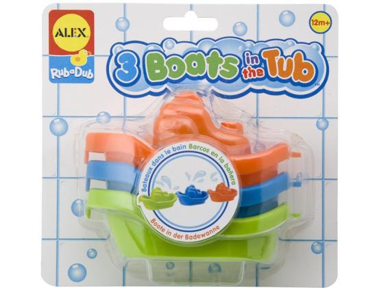 Интерактивная игрушка Alex 3 цветные лодочки от 1 года разноцветный