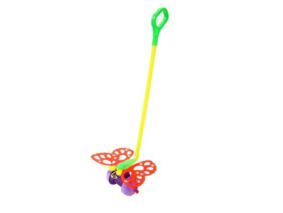 Каталка на палочке Совтехстром Бабочка пластик от 1 года разноцветный У514