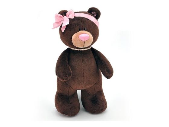 

Мягкая игрушка медведь ОРАНЖ Медведь девочка Choco&Milk стоячая  коричневый плюш синтепон М002/50