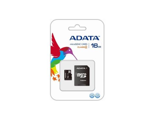 

Карта памяти Micro SDHC 16Gb Class 4 A-Data AUSDH16GCL4-RA1 + адаптер SD